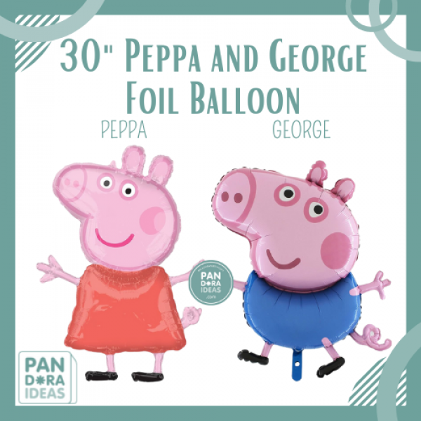 30" Peppa and George Foil Balloon | Balon Karakter Peppa Pig