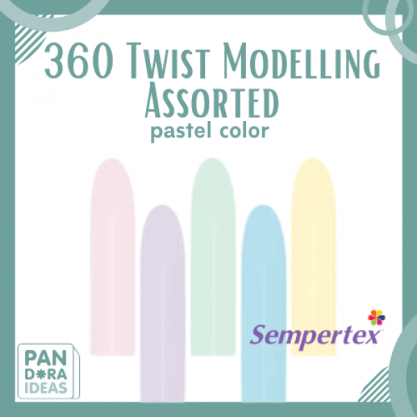 360 Twist Sempertex Pastel Assorted | Balon Panjang Cacing Pastel