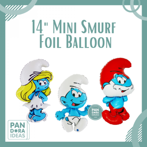 14" Mini Shaped Smurf Characters Foil Balloon | Balon Foil Karakter