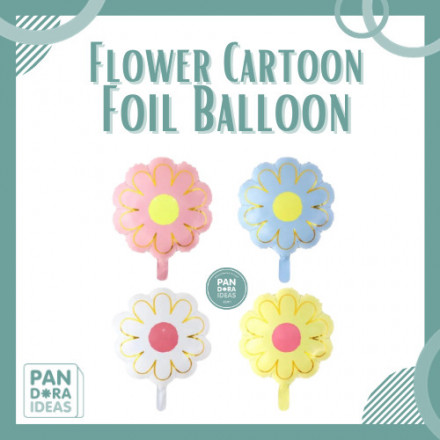 Flower Cartoon Balloon Foil | Foil Balon Bentuk Bunga