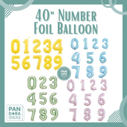 Balon Foil Angka 40" (100cm) NEW COLOUR