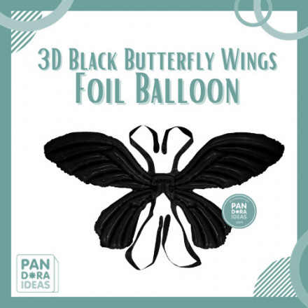 3D Black Butterfly Wearable Wings Foil Balloon | Balon Sayap Kupu-Kupu