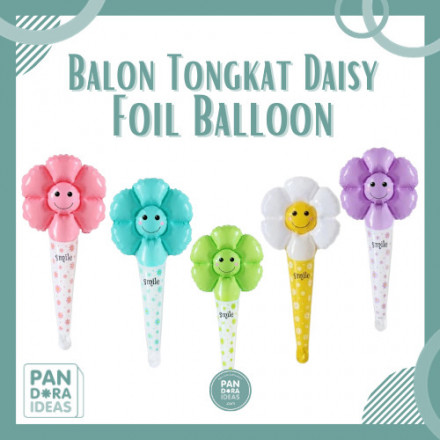 Balon Foil Tongkat Bunga Daisy