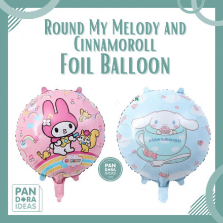 18" Round My Melody and Cinnamoroll Foil Balloon
