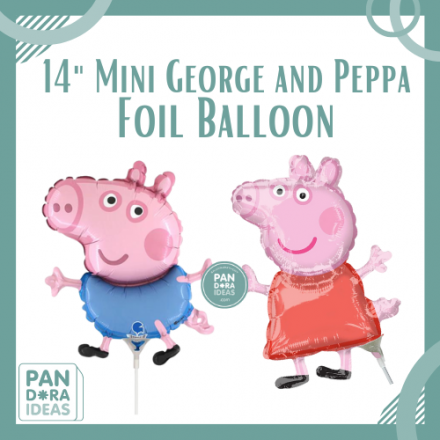 14" Mini Shaped Peppa and George Foil Balloon | Balon Foil Karakter