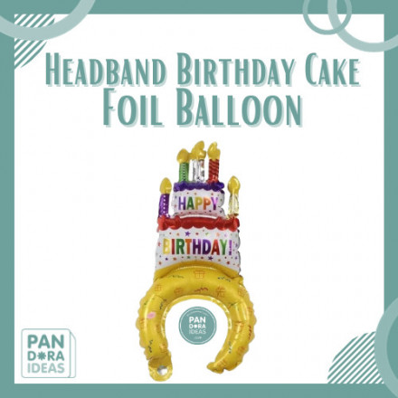 Headband Birthday Cake Foil Balloon | Balon Foil Bando Kue Ulang Tahun