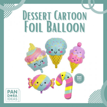 Dessert Cartoon Sweets Foil Balloon | Balon Foil Bentuk Kue