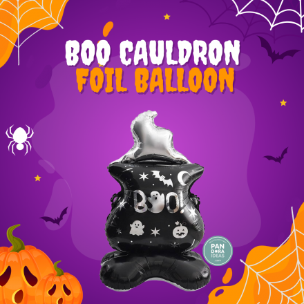 Halloween BOO Cauldron Foil Balloon
